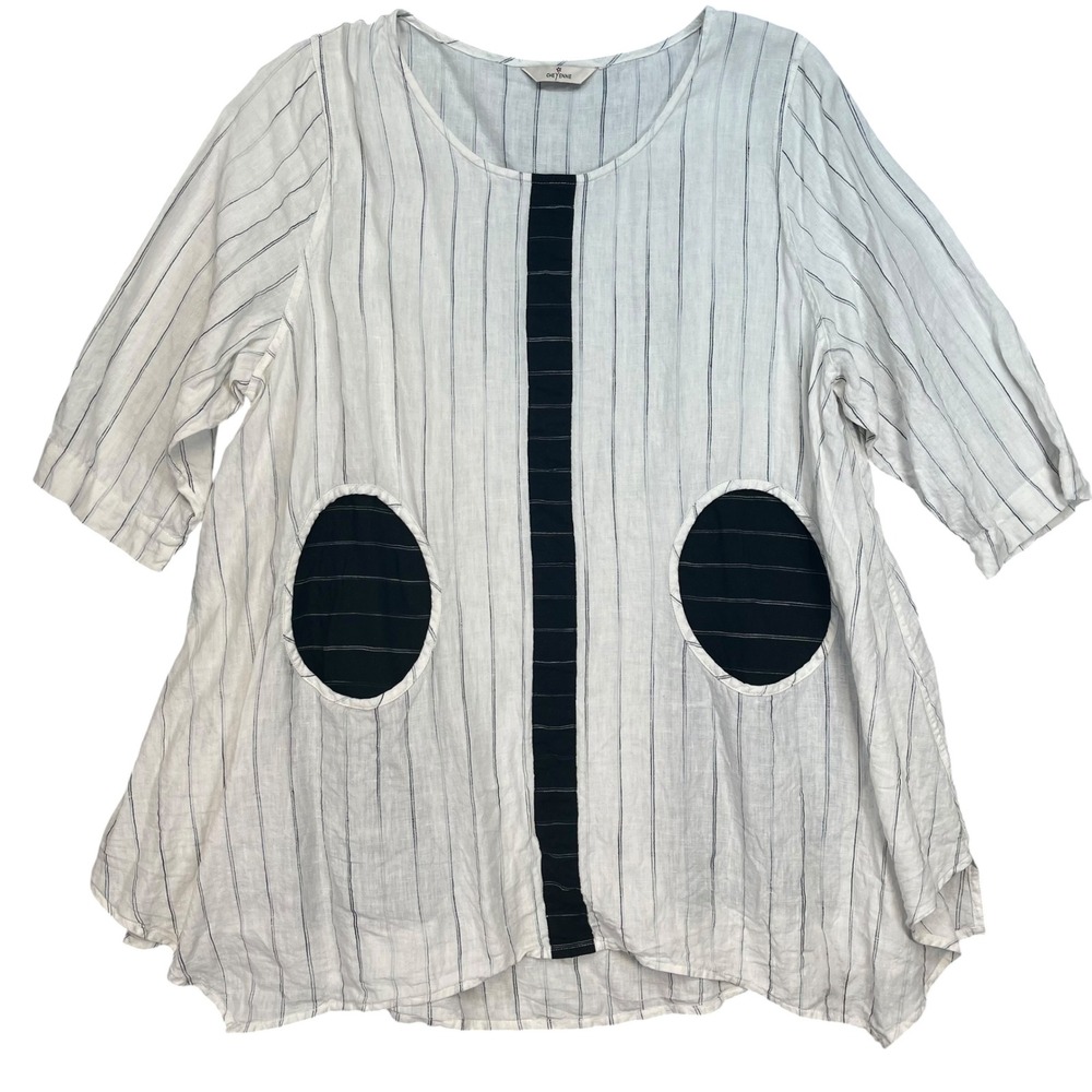 Cheyenne Linen Lagenlook Oversized Tunic Top Artsy Minimalist  One Size